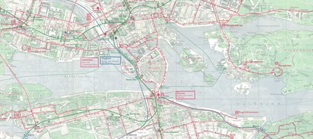 1976 års karta över Stockholm