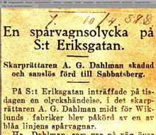 Spårvagnsolycka på S:t Eriksgatan.