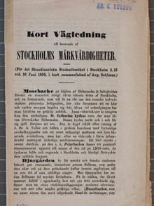 "Kort Vägledning till beseendet af Stockholms Märkvärdigheter" 1856