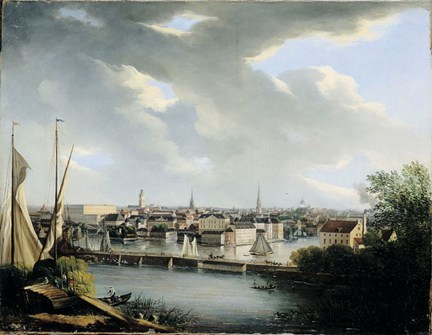 Stadsutsikt från Kungsholmen mot staden, Kungsholmsbron