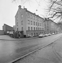 Brännkyrkagatan 131-137 västerut från Kristinehovsgatan. Här ligger nu kv. Plankan