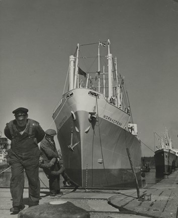 Fotografi på skepp och hamnarbetare