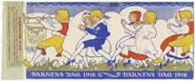 Dekoration till insamlingsbössa - Barnens Dags förening 1916