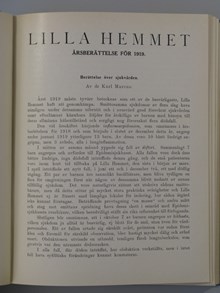 1919 - ett tufft år för Lilla Hemmets barn