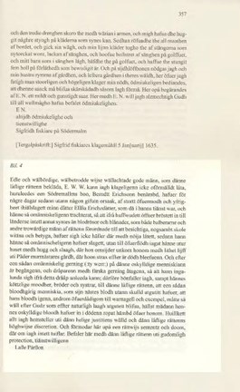 Rättens text om Elsa Erichsdotters död, ur tryckta tänkeboken 1635.