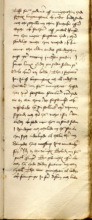 Första sidan i rättgången mot brandvakten Pawel ringare, som döms till döden 1504