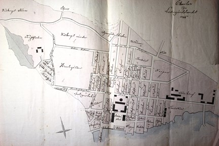 Karta över ladugårdslandet 1834