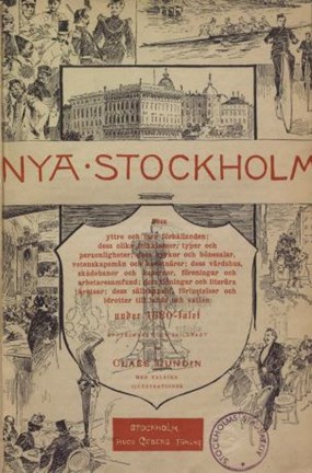 Illustrerat försättsblad till boken "Nya Stockholm"