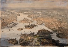 Panorama över Stockholm på 1860-talet (Fogelvue över Stockholm)