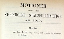 Motion angående anslag till premier för dödande av kråkor - Stadsfullmäktige 1917