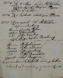 Marcus Berg meddelar Sjömanshuset om "när han blef fången" 1754 