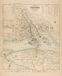 Karta "Vägvisare inom Stockholm" 1858