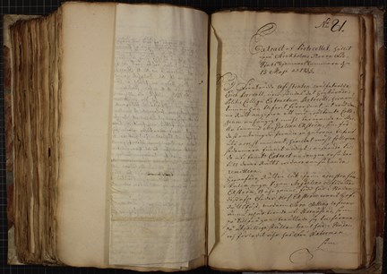 Religiösa avvikaren Magdalena Ekström, 19 år, rannsakas i Norra förstadens kämnärsrätt 1735.