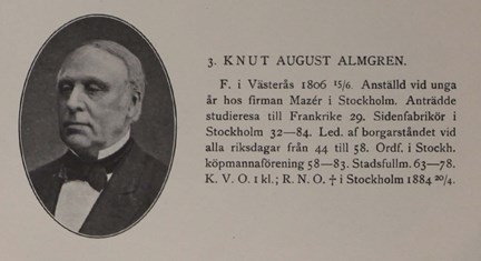 Porträtt av Almgren och kort biografi.