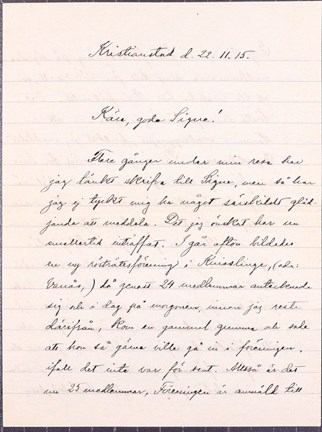 Emma Aulins brev till Signe Bergman 1915 