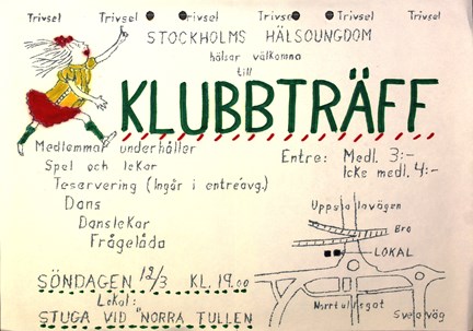 Stockholms hälsoungdoms inbjudan till klubbträff (1955-1963)