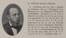 Gustaf Holdo Stråle. Ledamot av stadsfullmäktige 1863-1868 och 1876-1890 