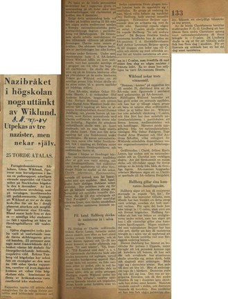 Artikel om slagsmål mellan nazister och socialister, ur tidningen Ny Dag den 12 januari 1934.