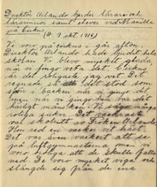 Manillaskolan – dagboksanteckning från cirkusbesök 1916