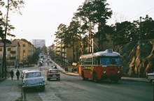 Trådbuss på linje 90 i Årsta