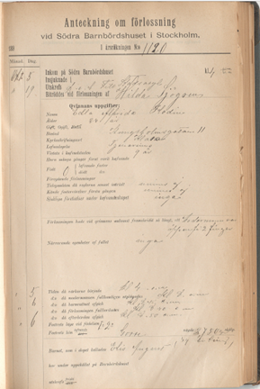 Födelsejournal för Elis August Flodin 6 oktober 1892