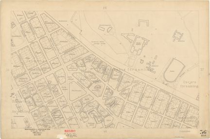 Kartan är ritad i tusch på papper som gulnat med tiden