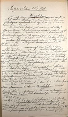Änkan Axelina Kristina får hjälp med hyran- rapport från Kungsholms församlings fattigvårdsstyrelse1901