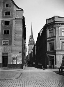 Tyska Brinken från Mälartorget mot Tyska kyrkan