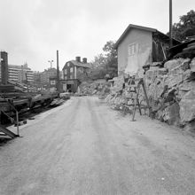 Långholmen. Byggnader vid Mälarvarvsbacken