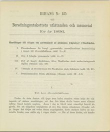 Om behovet av allmänna lekplatser i Stockholm på 1890-talet