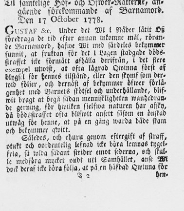 Barnamordsplakatet, text skriven med frakturstil.