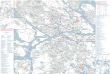 Stockholmskarta från 1975-1976: kollektivtrafik i innerstad och ytterstad