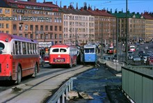 Spårvagnar och bussar vid Hornstull