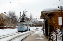 Spårvagn på  linje 13 i Axelsberg 1963