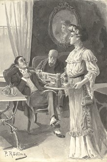 Servitris på lyxkrog 1907