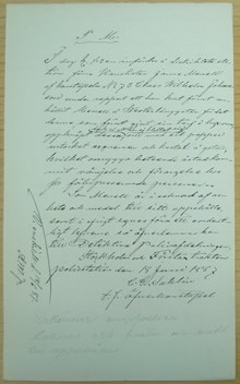 P.M. angående f.d. kanslisten Johan Alfred Menell, gripen på Västerlånggatan för förargelseväckande beteende