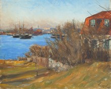 Landskapsvy mot Gamla huset och Stockholm