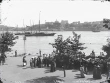 Vy över Saltsjön mot Stadsgården med Ersta från Skeppsholmen