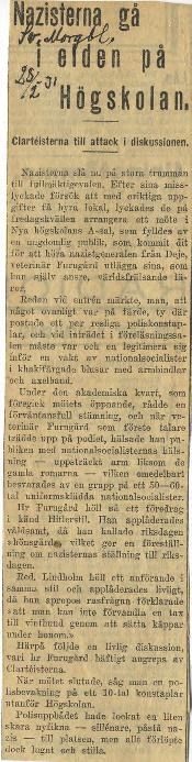 Fascister på Stockholms högskola 1931