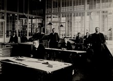 Ingenjörer på turbinavdelningens ritkontor. J & C G Bolinders Mekaniska Verkstads AB.