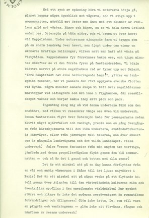 Del 2. Om vikten att kunna förvånas. Ett flygminne från 1920-talet.