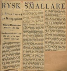 Hemgjord bomb hos nazistkommunisterna på Ny Dag 1940