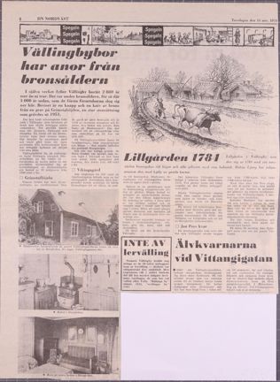Tidningsartikel med fotografier om Vällingbys historia
