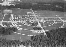 Flygbild över Tallkrogen småstugeområde från NO