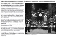 Julbelysning på Drottninggatan 1937 bländar stockholmarna ; ett fotografi ur Svenska Dagbladets pressarkiv