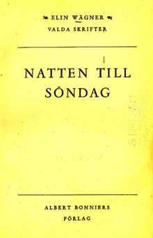  Natten till söndag / Elin Wägner