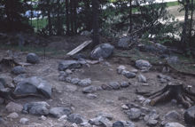 Stensättning, anläggning nummer 54, fornlämning RAÄ 143 i Spånga socken