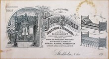 Fakturahuvud. John Bergin Tapetserare & Dekoratör