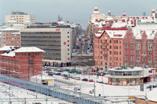 Järnvägsspåren och Dalagatan norrut från Norra Bantorget