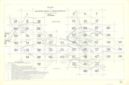 I första bilden syns översikten över det norra området, tecknat i svart på gulnat papper